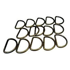 Ichinen Access Family Tool 56438 D-Ring (Wire Diameter 0.1 inch (3 mm) Inner Width 1.2 inch (30 mm) Antique Gold, Pack of 20