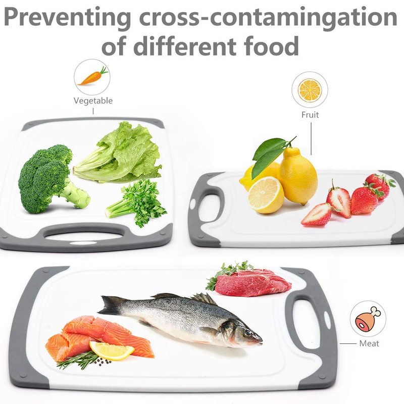 Cutting Boards for Kitchen, Plastic Chopping Board Set of 4
