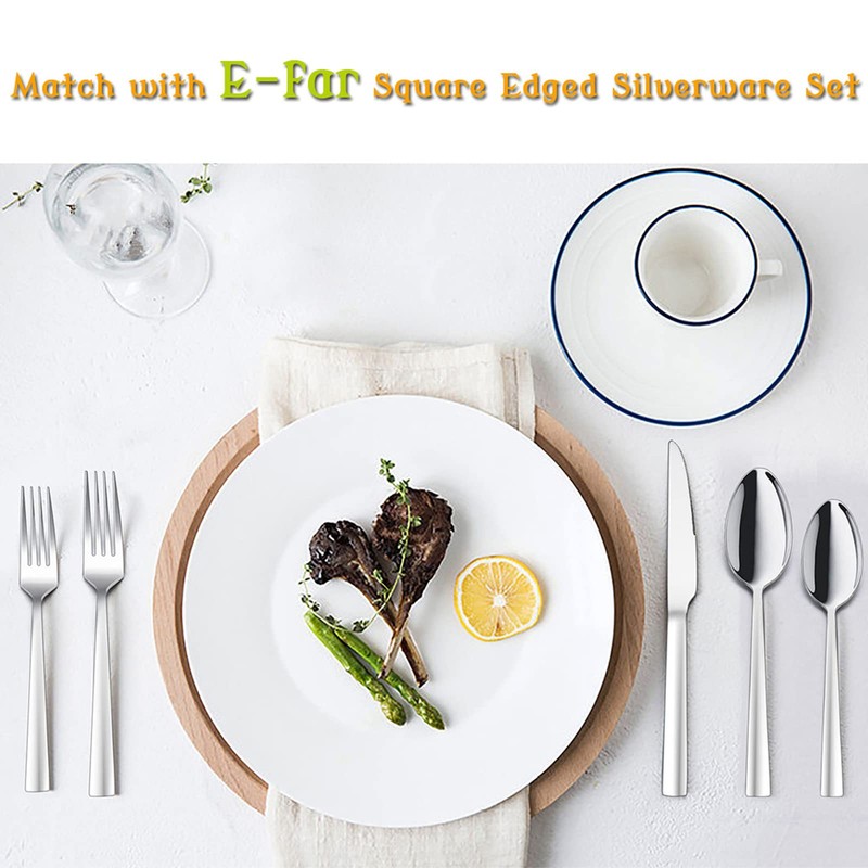 E-far Dinner Spoons Set of 6, 7.9 Inch Stainless Steel