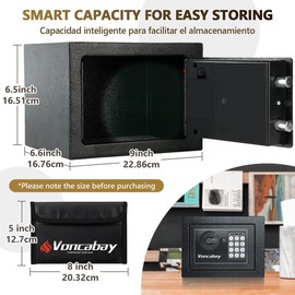 【Voncabay Mini Safe】0.23 Cubic Feet of Compact Security! 6.5"D x 9"W x 6.6"H – Perfect for Protecting Your Valuables box office hotel home:_Green