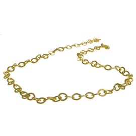 uGems 24K GP Venus Oval Cable Chain 8mm x 6.7mm x 1mm links 20 mils Gold Plated 19"