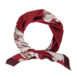 MEANBEAUTY Women's 70 x 70 cm Silk Scarf Lightweight Bandana Multicoloured Scarf Head Scarf Hair Scarf, Peony/Red, Unit size