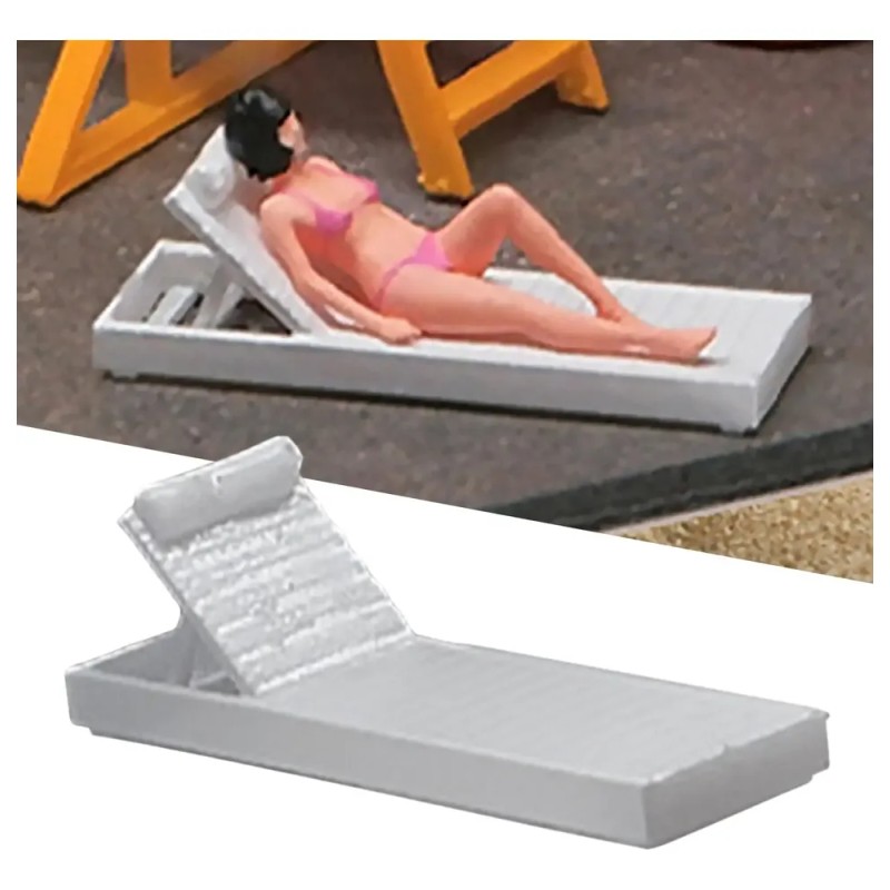 Modelo De Playa A Escala 1/64, Figuras De Tumbona De