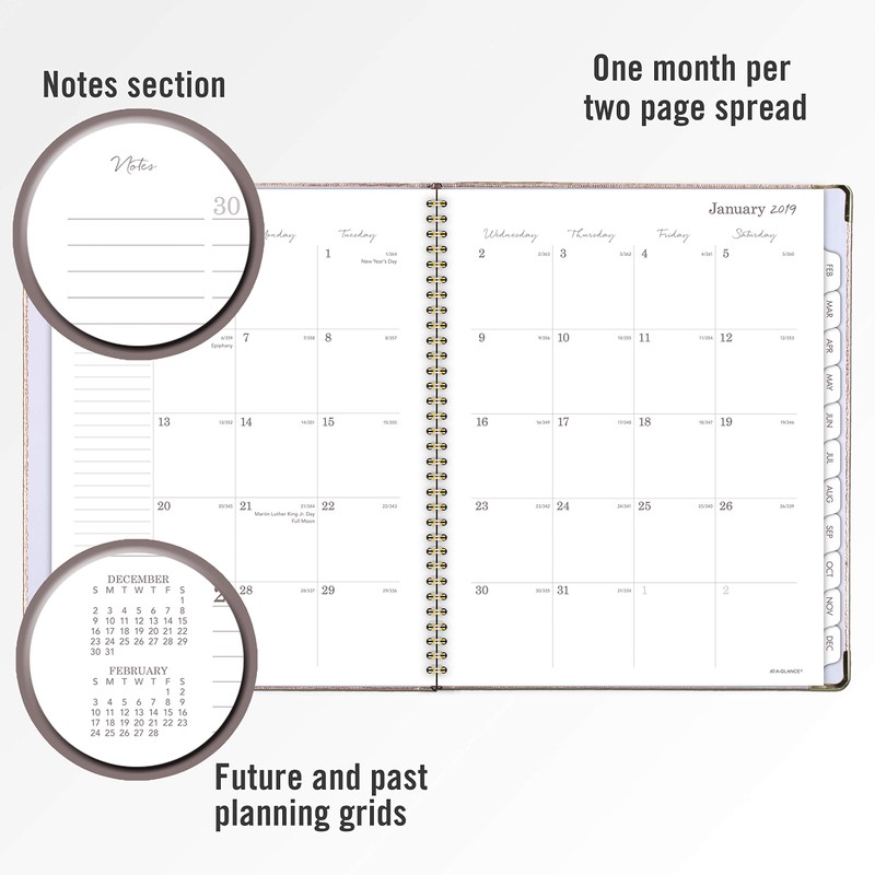 AT-A-GLANCE 2019 Weekly & Monthly Planner, 8-1/2" x 11", Large,