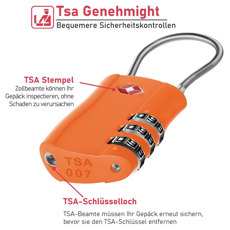 NAGE TSA Lock, Suitcase Lock, Combination Lock, 3 Digit Combination