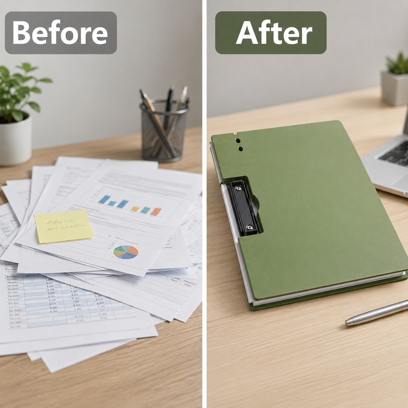 A4 Clipboard Folder with Protective Cover, Plastic Document Organizer and