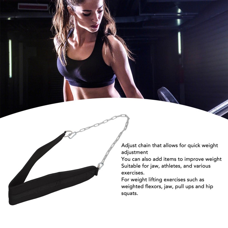 Weighted Dip Belt Adjust Chain Nylon Strap Strength Training Weightlifting