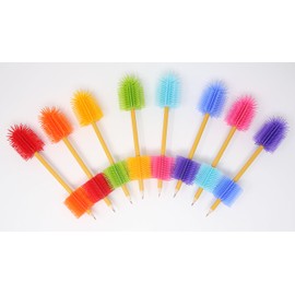 SPIKE Sensory Toys, Silicone Pencil Grips Topper Combo Pack, Quiet Kids Fidget Toy Transforms Distractions & Stress into Focused Fun, Ideal Motor Aid Tools for Classroom, Homework (Pink/Aqua)