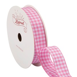 Zofrud Pink Gingham Ribbon Checkered Plaid Ribbon - 5/8 Inch x 10 Yards - Ideal for Gift Wrapping, Crafts and Party Decorations - (#150)