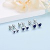 Sterling Silver Small Stud Earrings for Women Men, 3 Pairs