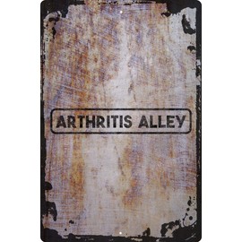 Wall Art Tin Sign Arthritis alley funny street sign old aging elderly aches Beige Home Decor Funny Gift 12 x 8 Inch