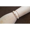 LTC Designs Flat Oval-shaped Beige Shell Stretch Bracelet, 7"