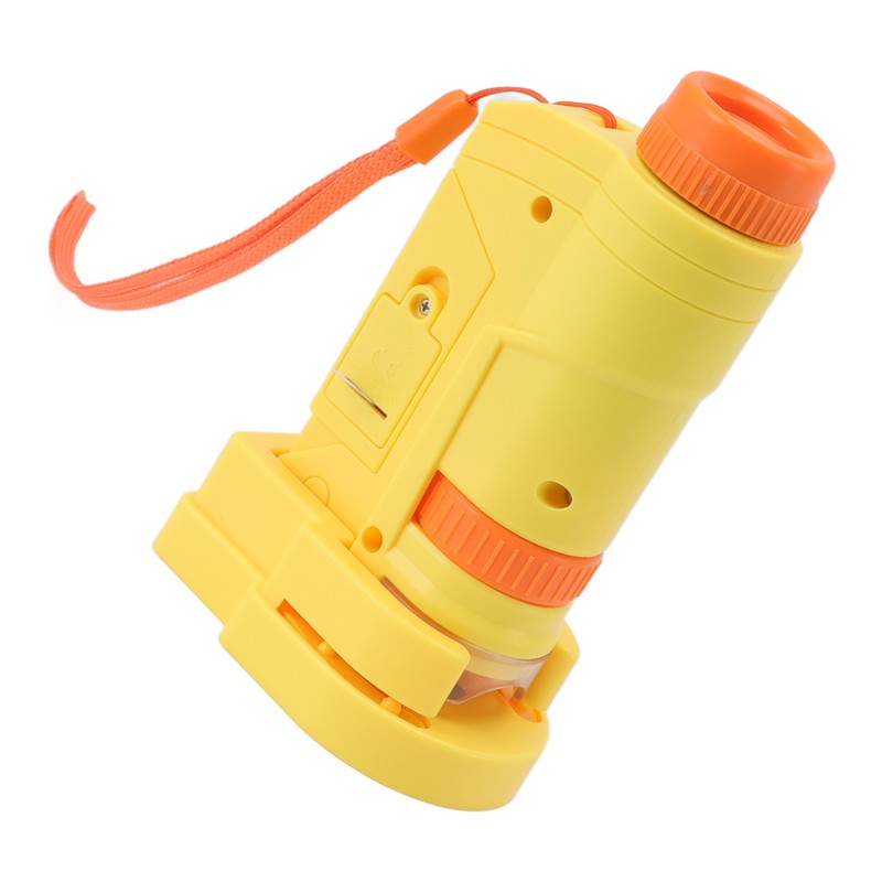 Handheld Microscope Yellow Comfortable Square Handle LED Light Pocket Microscope