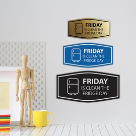 Signos ByLITA Fancy Friday Is Clean The Fridge Day Letrero (azul marino/blanco) - S