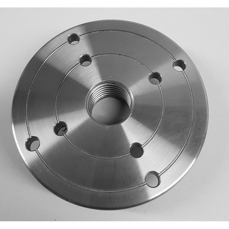 Steel Face Plate 1"-8 Threaded for Wood Lathe Turning (4")