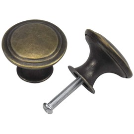 Pack of 16 Bronze Vintage Drawer Knobs, 30 mm Vintage Cabinet Knobs, Retro Round Cabinet Knobs with Screw, Furniture Knobs, Chest of Drawers Knobs, Drawer Knobs Set, Furniture Handle, Knob for