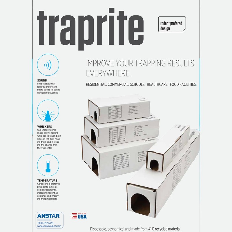 TrapRite Rat Snap-Trap Station - 10 Cardboard Stations by Anstar