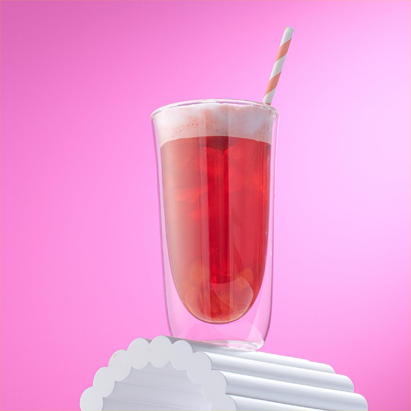 JoyJolt Spike Double Wall Glasses, Cocktail Beer Drinkware Glass Set