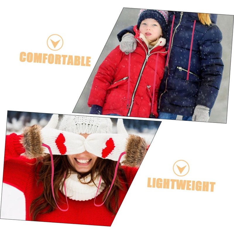 WOONEKY 2pcs Mitten Clips for Toddlers Skiing Gloves Lanyard Winter