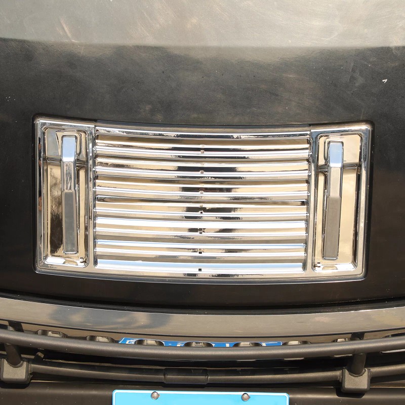 autopart2021 Silver Front Hood Deck Vent Panel Handle Cover Trim