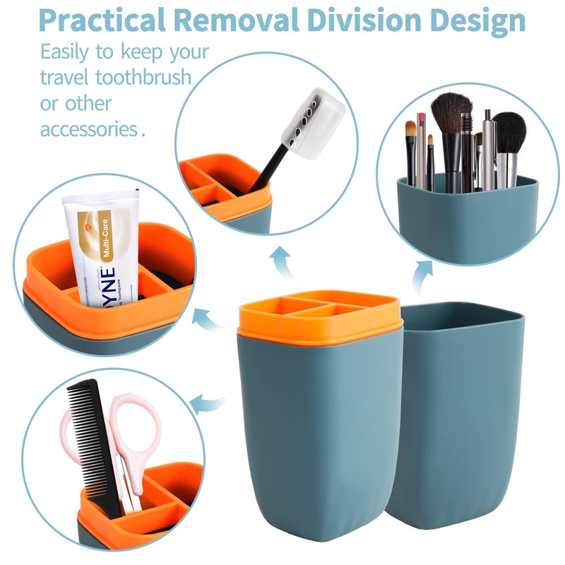 GQZ Travel Toothbrush Container Case, Portable Toothbrush Holder, High-Capacity Multifunction