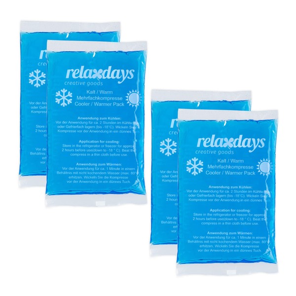 Relaxdays Cooling Pads, Set of 4, Cold and Warm Compresses,