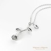 MignonandMignon Silver Plated Rose Pendant Necklace Initial Necklace Bridesmaid Jewelry