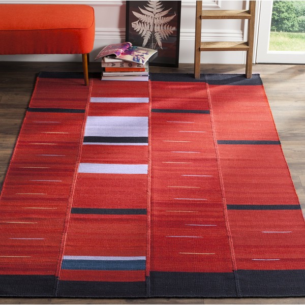 Safavieh Kilim Collection KLM814A Hand Woven Red Premium Wool Area