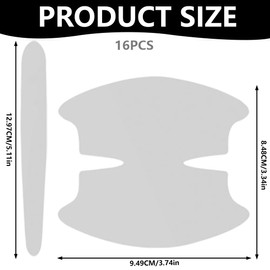 JAZOKA 16 Car Door Handle Protectors Universal Transparent Car Door Handle Protector Sticker for Recessed Grips Film Clear Anti-Scratch Auto Hand Grip Paint Protection Stickers for Car Protection