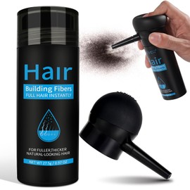 Scattered Hair for Hair Thickening, 27.5 g Pouring Hair, Root Powder, Hair Concealer for Women and Men, Waterproof Conceals Hair Loss Hair Powder (Dark Brown with Nozzle)