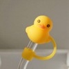 Duck-Shaped Silicone Straw Toppers 4Pcs -Reusable for 8mm Drinking Straws