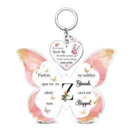 Dekorative Schilder aus Acryl, Schlüsselanhänger, 2 Stück, A-Z, inspirierender Buchstabe, 26 Alphabete für Geburtstag, Weihnachten, Geschenke, Freunde, Mädchen, Souvenir, Abschluss, positiv,