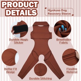 Hjyokuso Dog Recovery Suit, Surgery Suit, Leg Surgery Suit, Lick Sleeves for Hind Legs, Elbow Protection, Dog Sleeves to Prevent Bite Licking, Avoid Wound Infection - XL