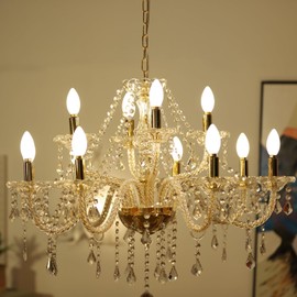 CRLight 6W 3000K Smooth Dimmable LED Candelabra Bulb Soft White, 60W Equivalent 600LM, E12 LED Light Bulbs, B11 Candle Milky Pearl White Glass Chandelier Bulbs, 10 Pack