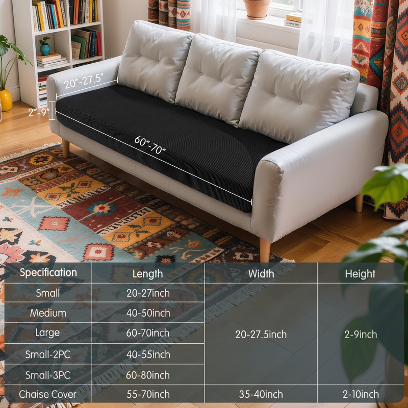 Hokway Couch Cushion Covers Stretch Cushion Covers Sofa Seat Cushion