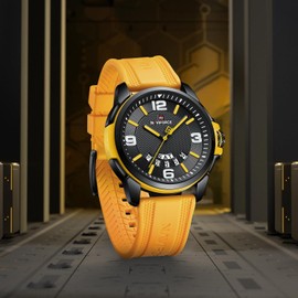 NAVIFORCE Waterproof Watch for Men Women, Analog Auto Date Military Sports Unisex Wristwatch,Silicone Strap