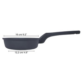 Arcos Thera 16 cm Nonstick Induction Gas Ceramic Hob Pan Small Cast Aluminium Kitchen Pan with Removable and Dishwasher Safe Ergonomic Handle, Black and Blue