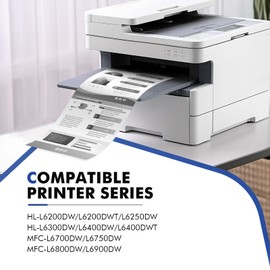 TN880 Super High Yield Black Toner Cartridge 4-Pack Compatible Replacement for Brother TN880 TN-880 TN 880 for HL-L6200DW L6200DWT L6400DW L6400DWT MFC-L6700DW L6800DW L6900DW Printer