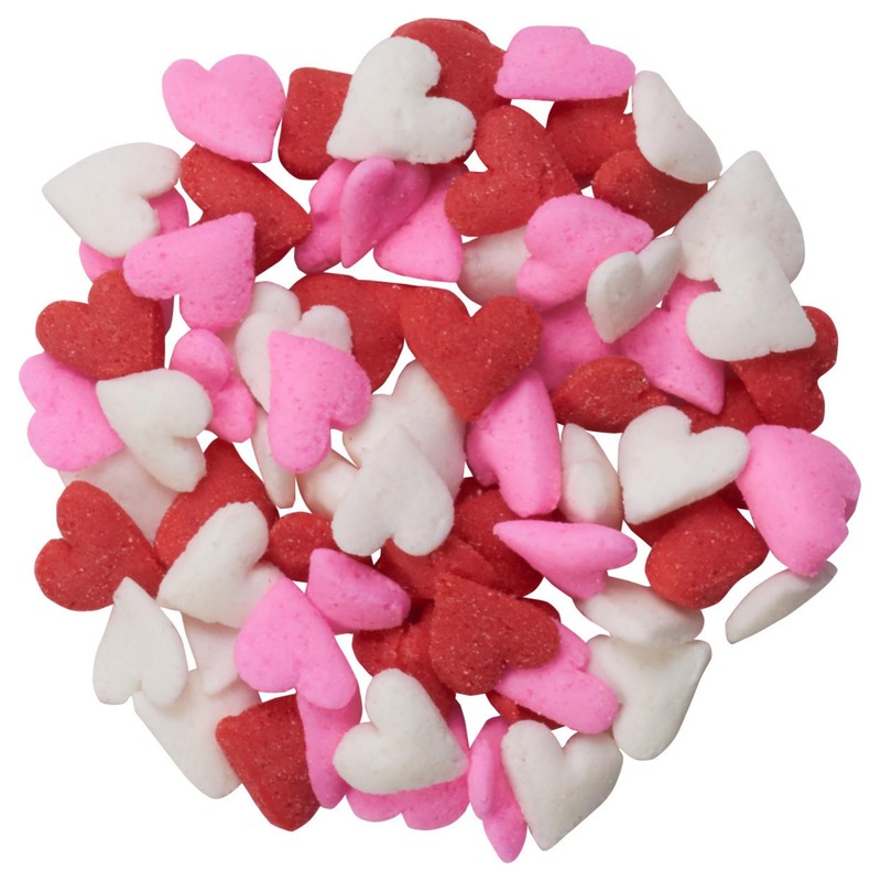 DECOPAC Valentine's Day Quins, 18oz, Fancy Sprinkles In Heart Shapes,