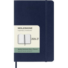Moleskine Weekly Planner 2026 2027-18-Month Planner with Space for Notes, Soft Cover and Elastic Closure, Sapphire Blue Color, Pocket Size 9 x 14 cm