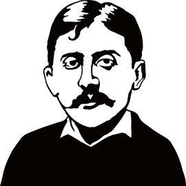 Marcel Proust Portrait Bookend: Black, Solid Steel, Scandinavian Design, Swedish Made