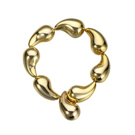 Charm Link Bracelet For Women Bangle Cuff Wrap Bracelet Chunky Boho Trendy (Gold, One Size)