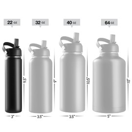 Brewberry Botella deportiva y taza de viaje para bebidas frías y calientes, boca ancha, botella de agua deportiva de hidratación con aislamiento de doble pared para senderismo, ciclismo y actividades, 22 onzas sin BPA