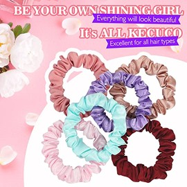 30Pcs Small Satin Hair Scrunchies Silk Hair Ties, Satin Elastic Hair Bands, Elastics Ponytail Holders for Women Girls Hair Accessories Gift, 15 Colors