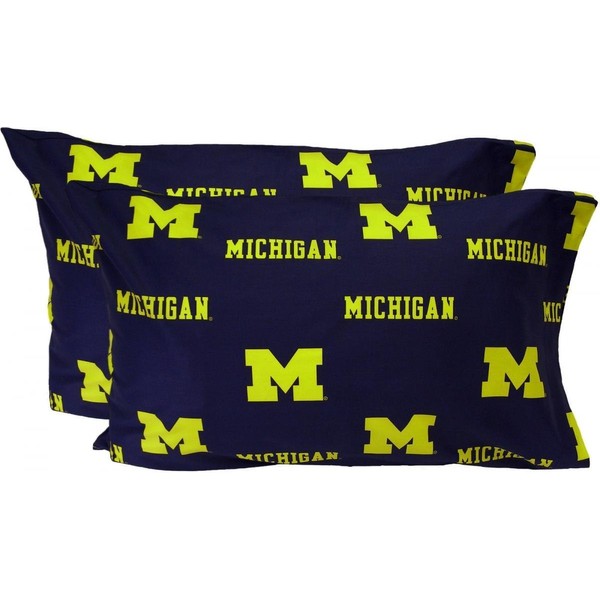 College Covers Michigan Wolverines Pair of Solid Pillowcase, King