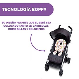 BOPPY, Soporte de Cuello y Cabeza para Bebé, Soporte para Sillas y Carriolas, Multi Etapas, Flores Rosas
