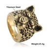MayiaHey Golden Leopard Head Ring, Hip Hop Leopard Animal Biker