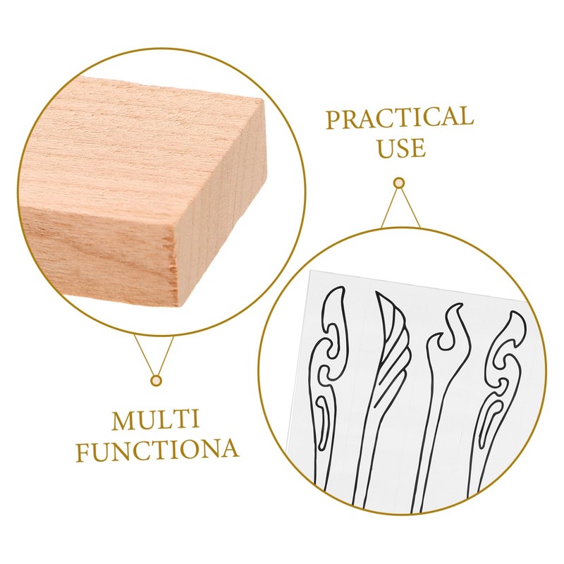 TEHAUX 1 Set Wooden Hairpin Making Block DIY Jewelry Accessory