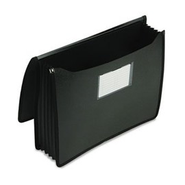 Premium 5 1/4 Inch Accordion Expansion Wallets, Poly, Letter, Black