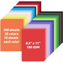 MAXECHO 8.5" X 11" Colored Cardstock Paper Bulk 300 Sheets 30 Assorted Colors Construction Paper Card Stock Printer Paper for DIY Crafts, Cricut Card Making, Party Decor, Kids School Supplies, 180 GSM